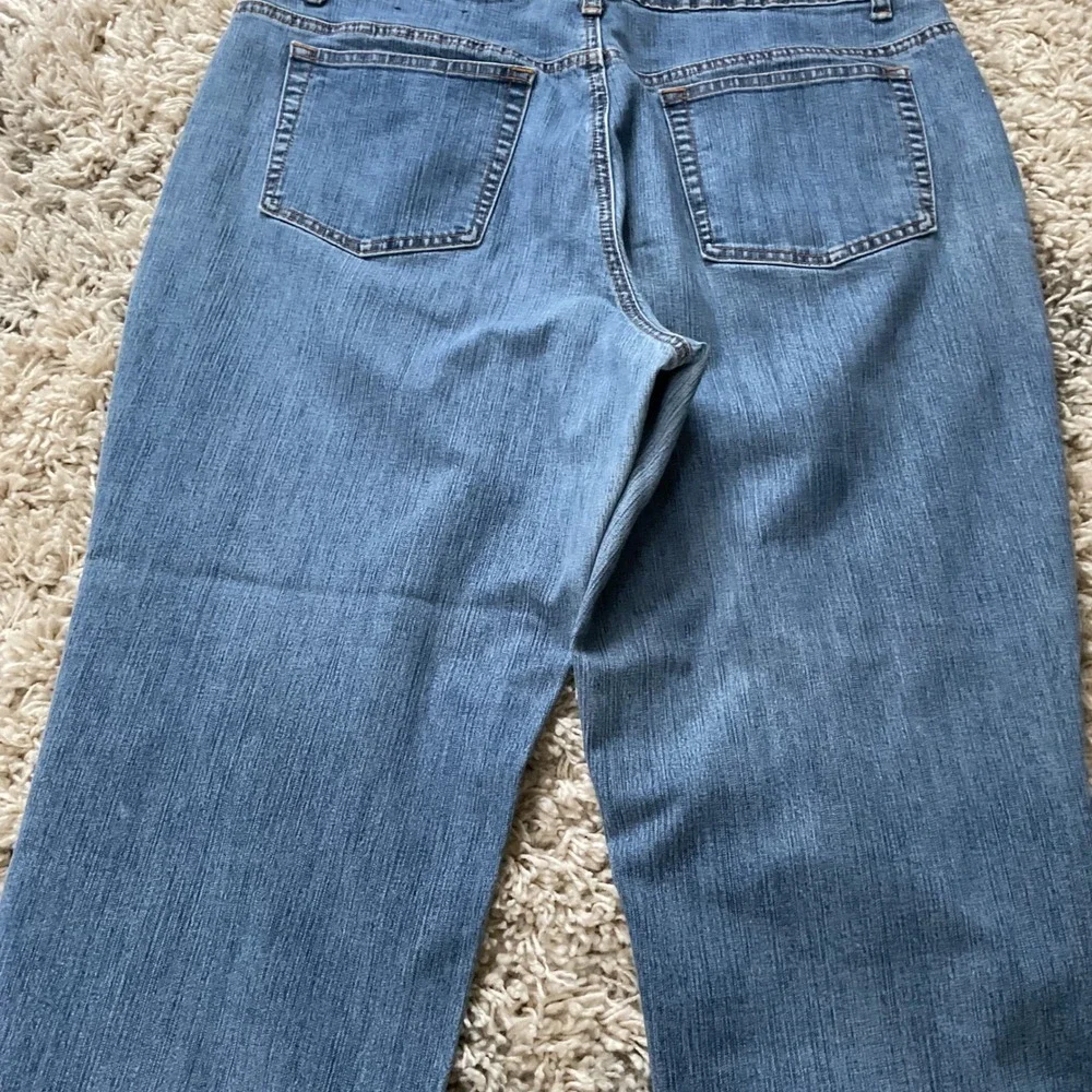 LA Blues Stretch‎ Medium Wash Straight Leg Capri Jeans 14P Blue Denim Mid Rise